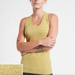 Athleta Momentum Racerback Printed Tank Top Size XS Lemon/ Lime NWT